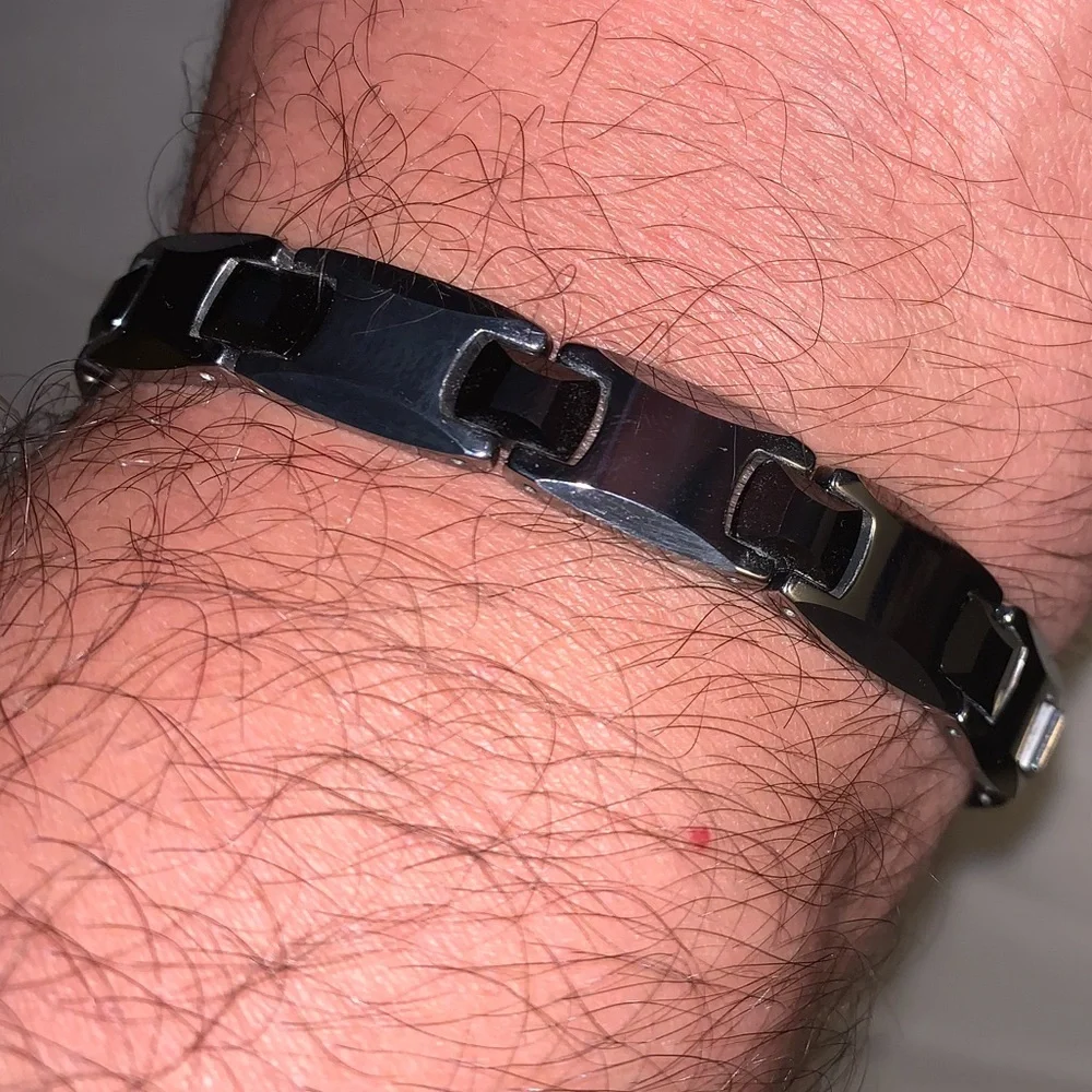 Stainless steel and Ceramic Men’s Bracelet - Picture 2 of 6